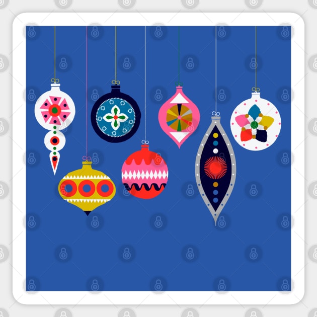 Retro baubles Sticker by showmemars